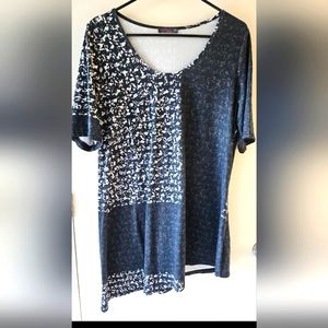 Azalea black, white & brown short sleeve dress, size XL